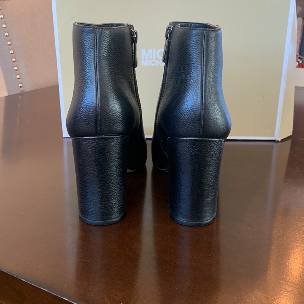 Michael Kors leather booties in Black Size 9 with about a 3 inch heel. - Picture 3 of 7